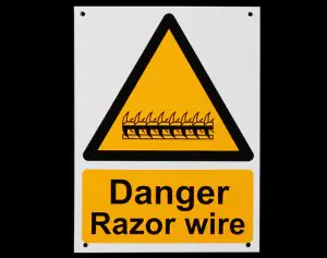 RazorwireUK A5 Size Plastic Danger Sign