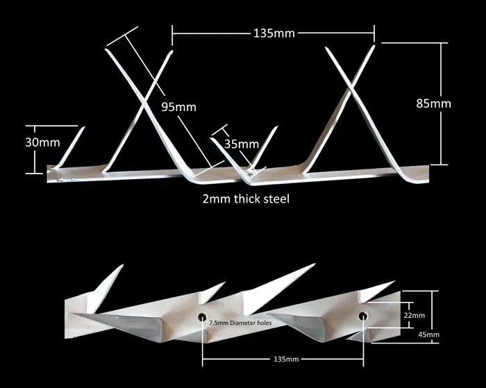 WS1014 Wall Spike Dimensions