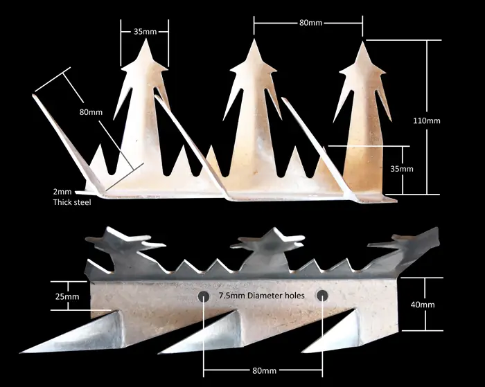 WS1015 Wall Spike Dimensions